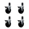 Service Caster 5'' Soft Rubber Swivel 1-5/8'' Expanding Stem Caster Set with Brake, 4PK SCC-EX20S514-SRS-PLB-158-4 - alternate 1